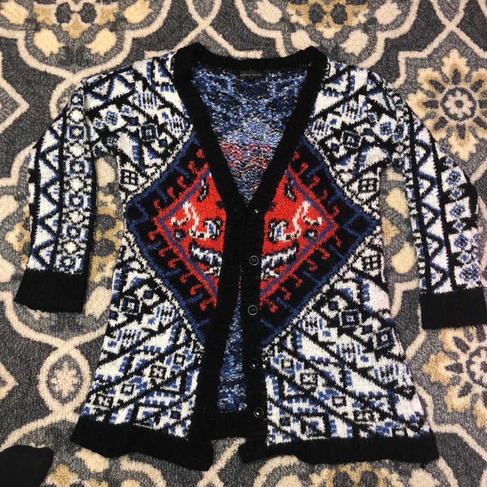 Indian print sweater